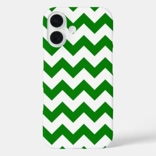 Alles over Chevron print Kelly Green en White iPhone 16 Hoesje