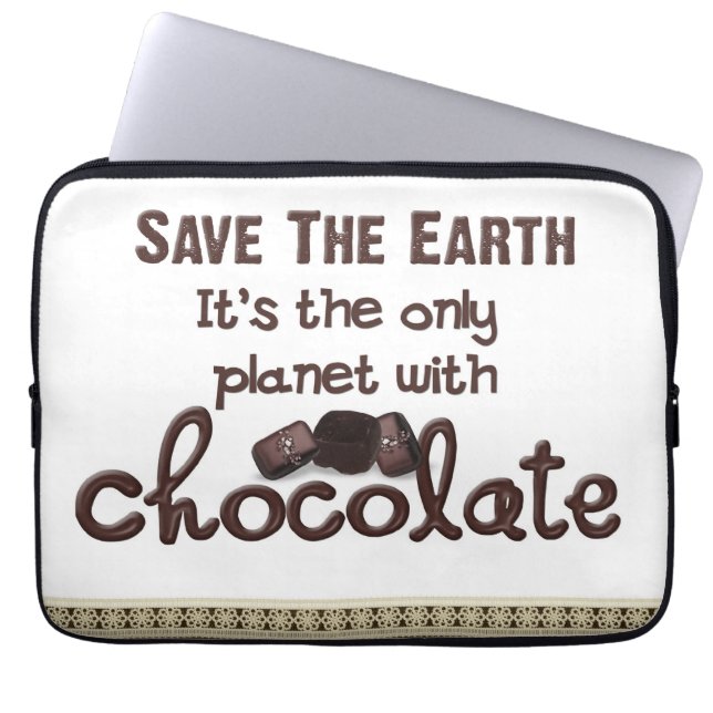 Alles over chocolade laptop sleeve (Voorkant)