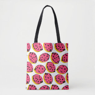 alles over citroenpatroon, kunst, achtergrond, kar tote bag