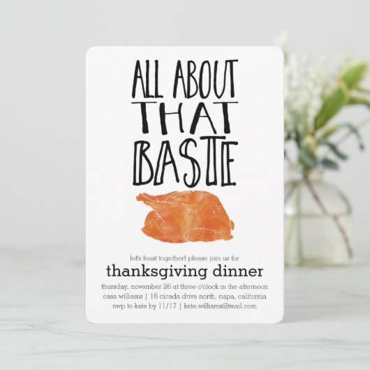 Alles over dat Baste Thanksgiving diner Bedankkaart (Staand voorkant)