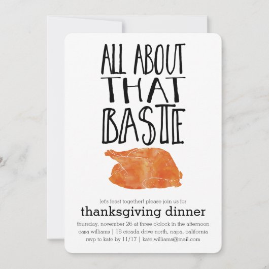 Alles over dat Baste Thanksgiving diner Bedankkaart (Voorkant)