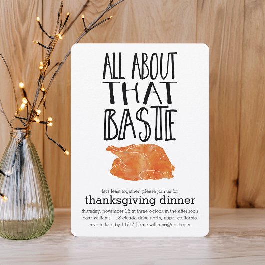 Alles over dat Baste Thanksgiving diner Bedankkaart