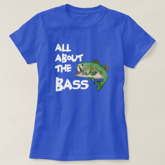 ALLES OVER DE BASS II-FUNNY VIST T-SHIRT (Design voorkant)