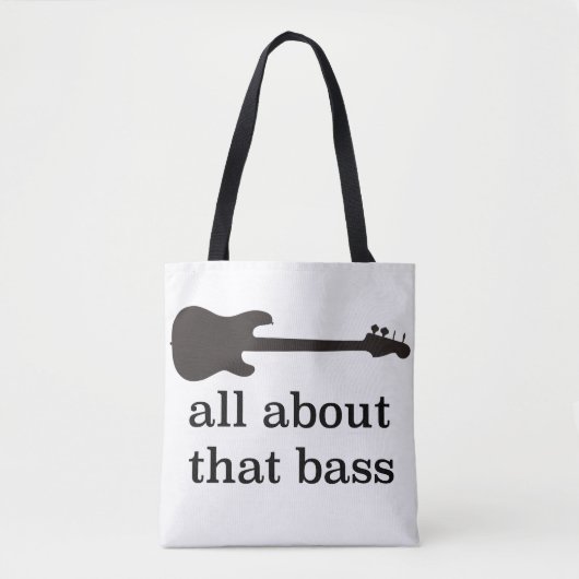 "Alles over die bas" met gitaargrafische bas Tote Bag (Voorkant)