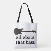 "Alles over die bas" met gitaargrafische bas Tote Bag (Achterkant)