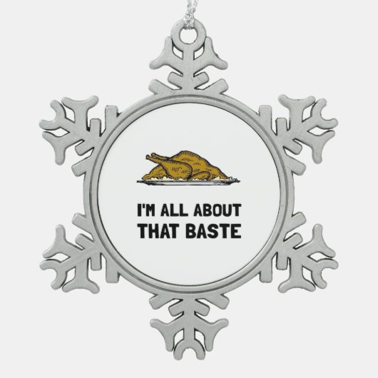 Alles over die baste past tin sneeuwvlok ornament (Voorkant)