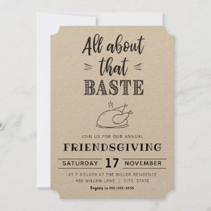 Alles over die klootzak Vriendsgiving uitnodigin Kaart