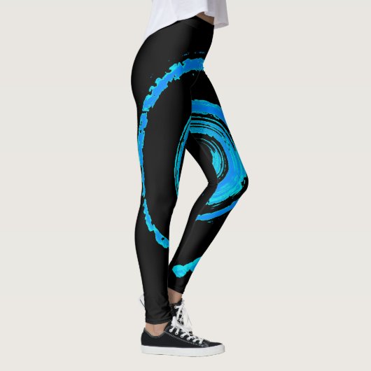 Alles-over-druk Leggings met blauwe draai (Rechts)