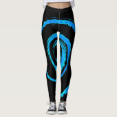 Alles-over-druk Leggings met blauwe draai (Voorkant)