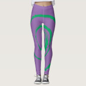 Alles-over-druk Leggings met Groene Kronkel (Voorkant)