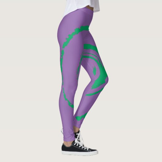 Alles-over-druk Leggings met Groene Kronkel (Rechts)