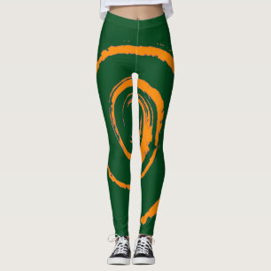 Alles-over-druk Leggings met Oranje draai