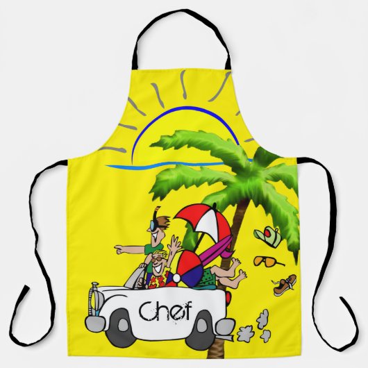Alles-over-druk Schort Beach Chef (Voorkant)