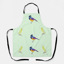 Alles-over-druk Schort: vogels Schort