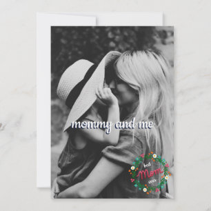 Alles over Foto mama en Folk Floral Wreator Feestdagenkaart