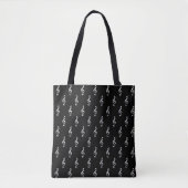Alles over gedrukte zwart-wit Musical Notes Tote Bag (Voorkant)
