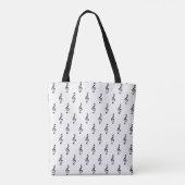 Alles over gedrukte zwart-wit Musical Notes Tote Bag (Achterkant)