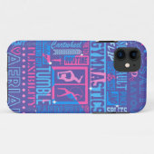 Alles over gymnastiek Typografie in roze en blauw Case-Mate iPhone Case (Achterkant (horizontaal))