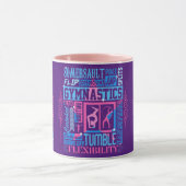 Alles over gymnastiek Typografie in roze en blauw Mok (Midden)