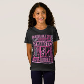 Alles over gymnastiek typografie in roze T-shirt (Voorkant volledig)