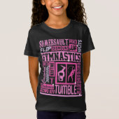 Alles over gymnastiek typografie in roze T-shirt (Voorkant)