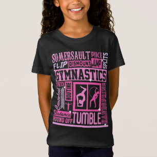Alles over gymnastiek typografie in roze T-shirt
