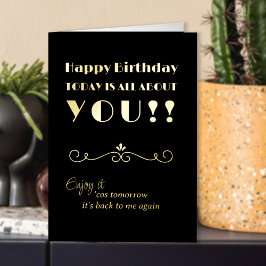 Alles over je grappige Birthday  Typografisch Folie Wenskaart