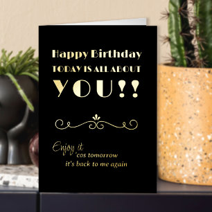 Alles over je grappige Birthday Typografisch Folie Wenskaart