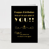 Alles over je grappige Birthday  Typografisch Folie Wenskaart (Voorkant)