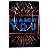 Alles over je neon teken met vuurwerk medium cadeauzakje (Voorkant)