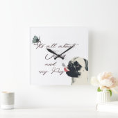 Alles over Jezus en mijn pug Vierkante Klok (Huis)