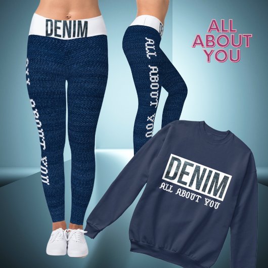 ALLES OVER JOU - Fashionable Denim Sports Leggings