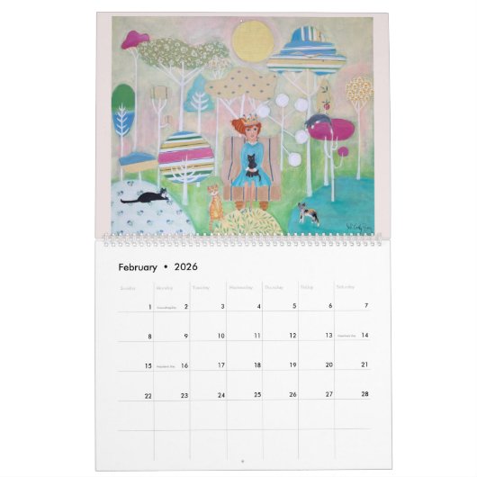 Alles over katten 2025 Whimsical Art Kalender (Feb 2026)