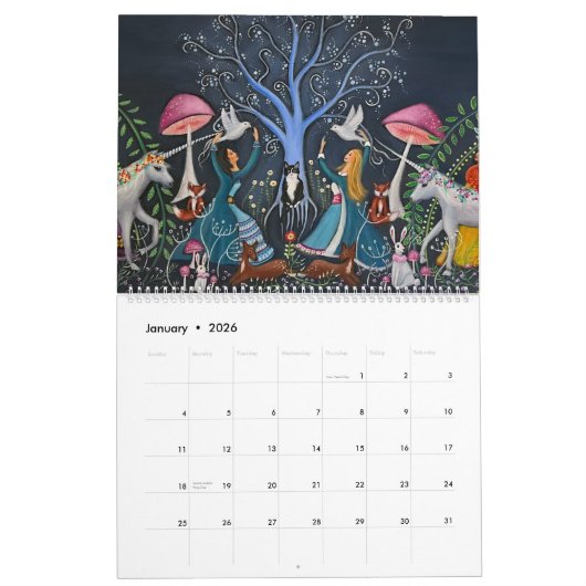 Alles over katten 2025 Whimsical Art Kalender (Jan 2026)