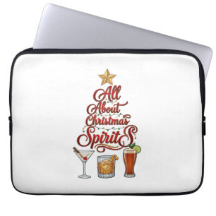 Alles over Kerstspirits Cocktails Whiskey Ster Laptop Sleeve