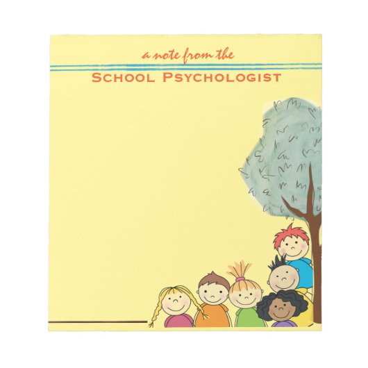 Alles over Kinderen— schoolpsycholoog Note Pad Notitieblok (Voorkant)