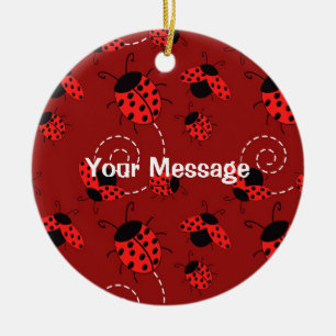 Alles over Ladybug Design Print Keramisch Ornament