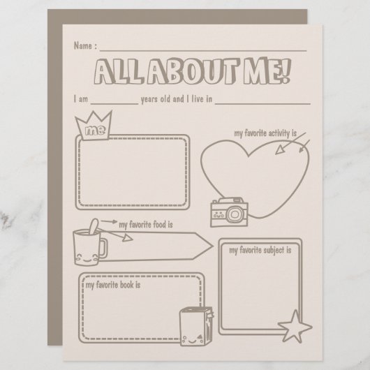 Alles over mij (Voorkant / Achterkant)