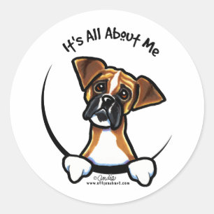 Alles over mij: Boxer Ronde Sticker