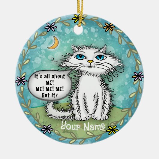 Alles over mij Scraggles Kat Keramisch Ornament (Voorkant)