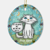 Alles over mij Scraggles Kat Keramisch Ornament (Links)