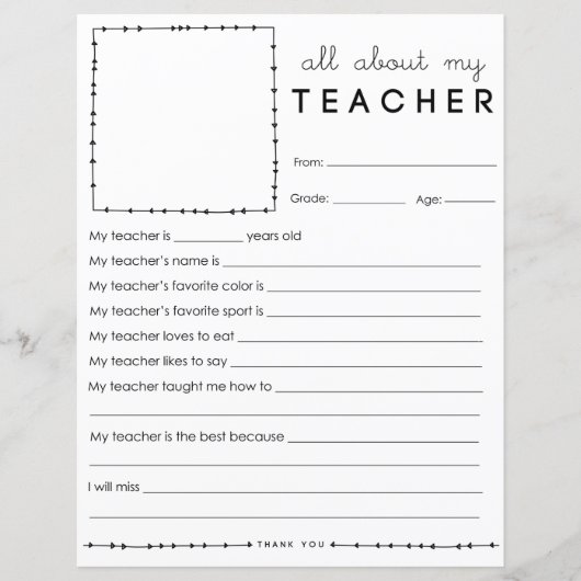 Alles over mijn leraar invullen (Voorkant)