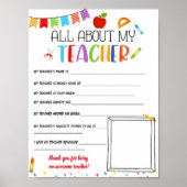 Alles over mijn Teacher Appreciation sjabloon Poster (Voorkant)