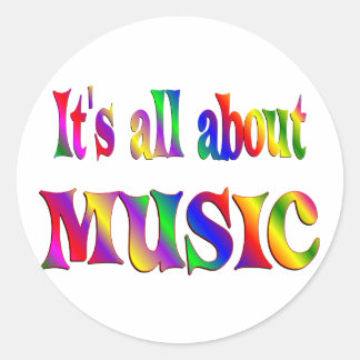 Alles over muziek ronde sticker