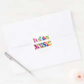 Alles over muziek ronde sticker (Envelop)