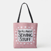 Alles over naaien spullen Canvas tas (Achterkant)