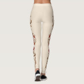 Alles over Print Floral Vine Flower Cream Leggings (Achterkant)