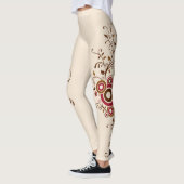 Alles over Print Floral Vine Flower Cream Leggings (Links)