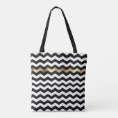 Alles over Print Gold, wit en zwart design Tote Bag (Achterkant)