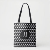 Alles over Print Gold, wit en zwart design Tote Bag (Voorkant)